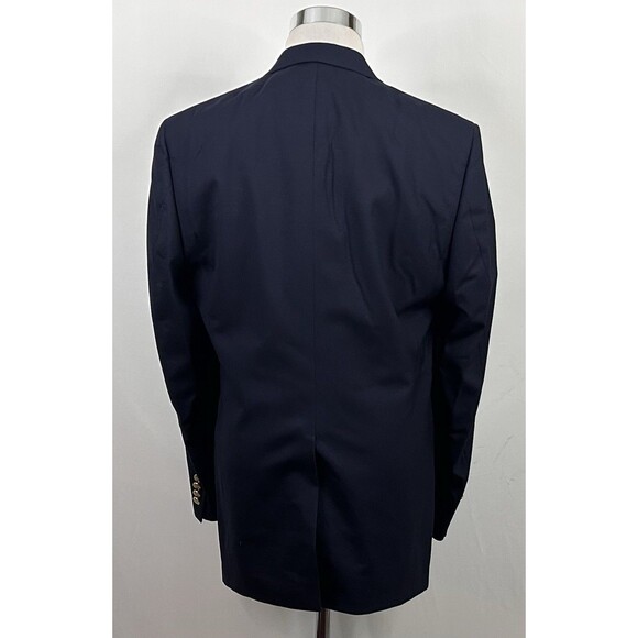 Hart Schaffner Marx 42L Vintage Blazer 100% Wool Navy Blue Gold Two Button - Picture 6 of 8